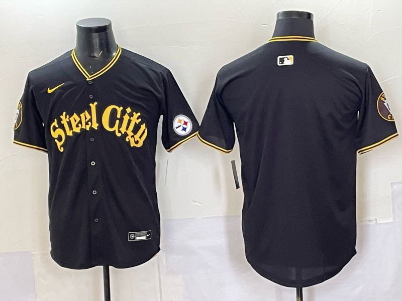 Men 2025 Nike Pittsburgh Steelers Blank Black Limited NFL Jersey style 0057